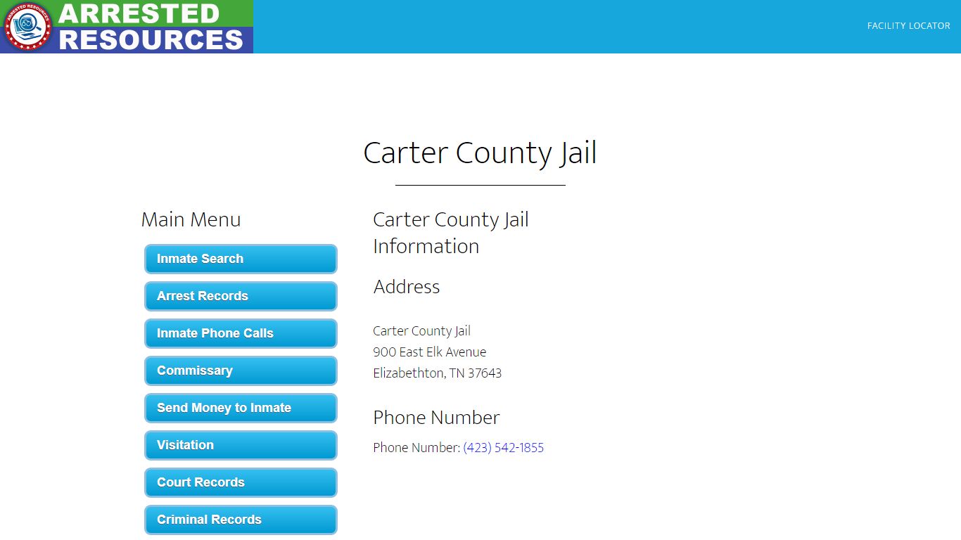 Carter County Jail - Inmate Search - Elizabethton, TN - Arrested Resources